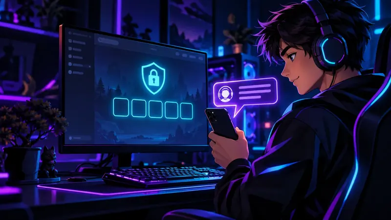 Tela pedindo o código de segurança Steam Guard de 5 caracteres enquanto o jogador pede o código no chat do pedido pelo celular