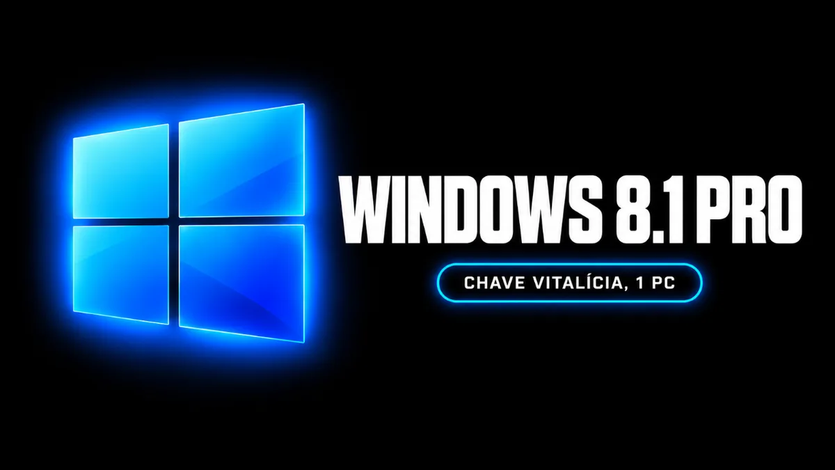Windows 8.1 Pro - Chave Vitalícia (1 PC)